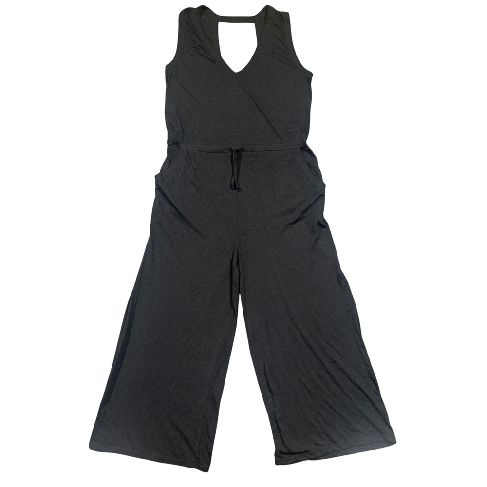NWOT Becca Resortwear‎ Women Black Sleeveless V Neck Wide Leg Jumpsuit Beach M